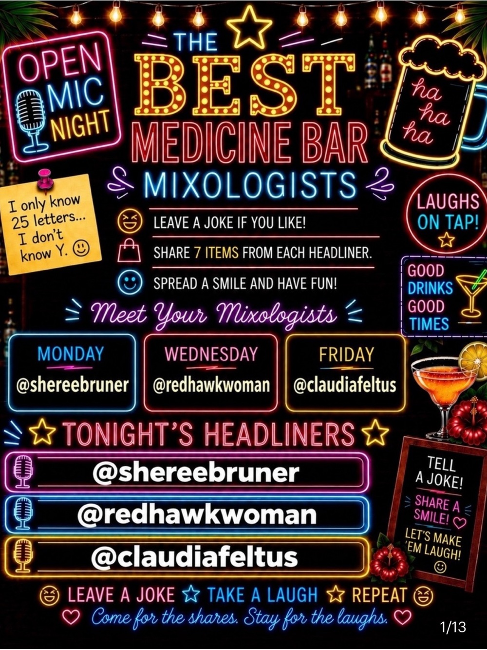 I’m featured Wednesday on The Best Medicine Bar